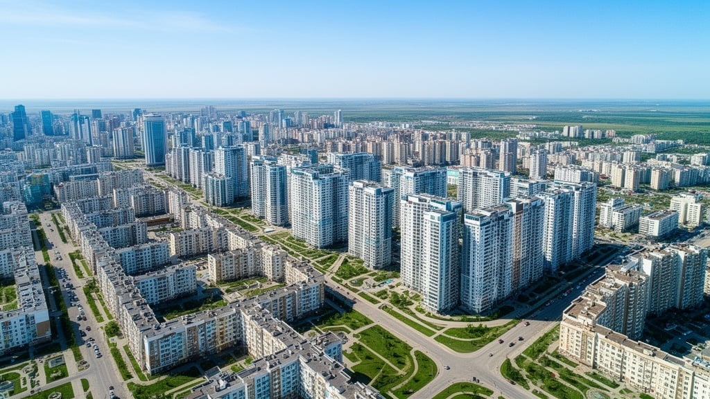 Аэросъемка районов Астаны